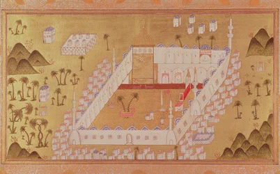 MS 447 Uitzicht op Medina en moskee van de Profeet Mohammed